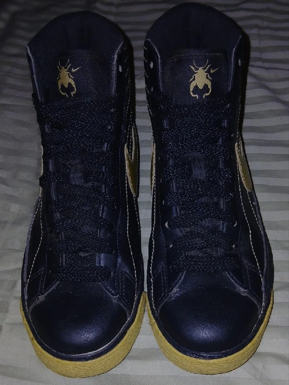Nike Womens Blazer High Black and Gold Sunray Hi Top Sneakers Sz: 6.5